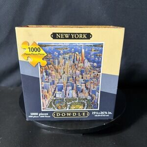 Dowdle Folk Art Puzzle ~ "New York" ~ 1000 Pieces ~ Used ~ Complete